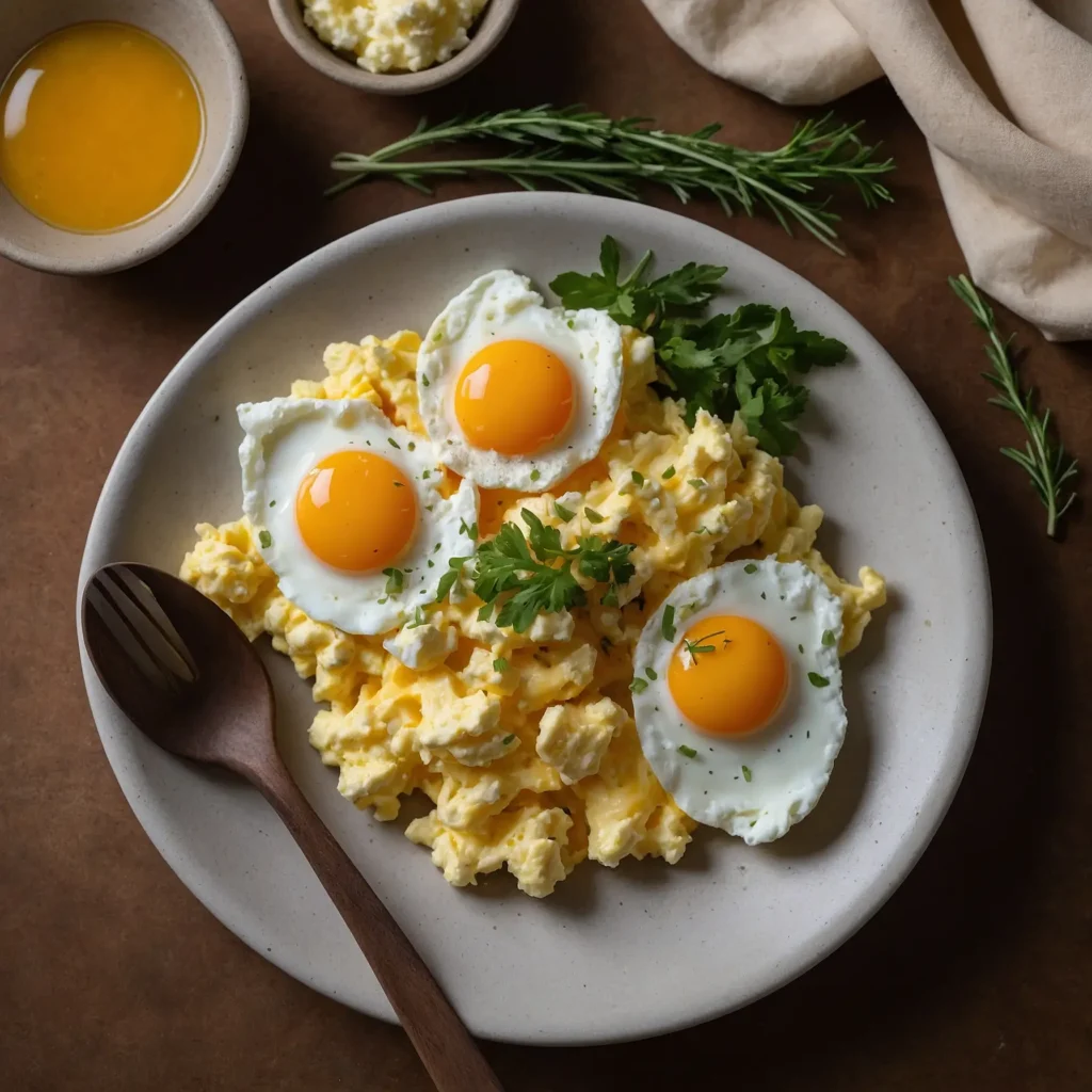 scrambled eggs with cottage cheese recipe card