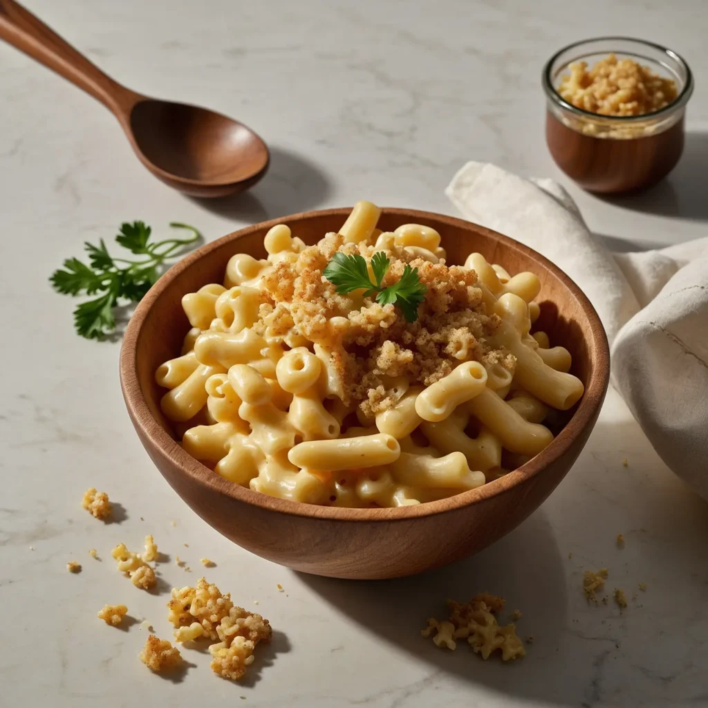 white cheddar mac and cheese recipe card